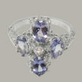 thumbnail image 5 of LBG British Made 925 Sterling Silver Cubic Zirconia & Tanzanite Womens Engagement Ring - 33 size options - Size 9.75, 5 of 6