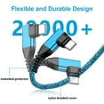 thumbnail image 2 of USB C Cables,Type C Fast Charging Cable 6ft USB C Cables 6ft-2PACK,ABCPOW Right Angle 90 Degree USB A to USB C Type C Cable High Speed Fast Charger for Android Type C Charger Phone Cord for Samsung, 2 of 5