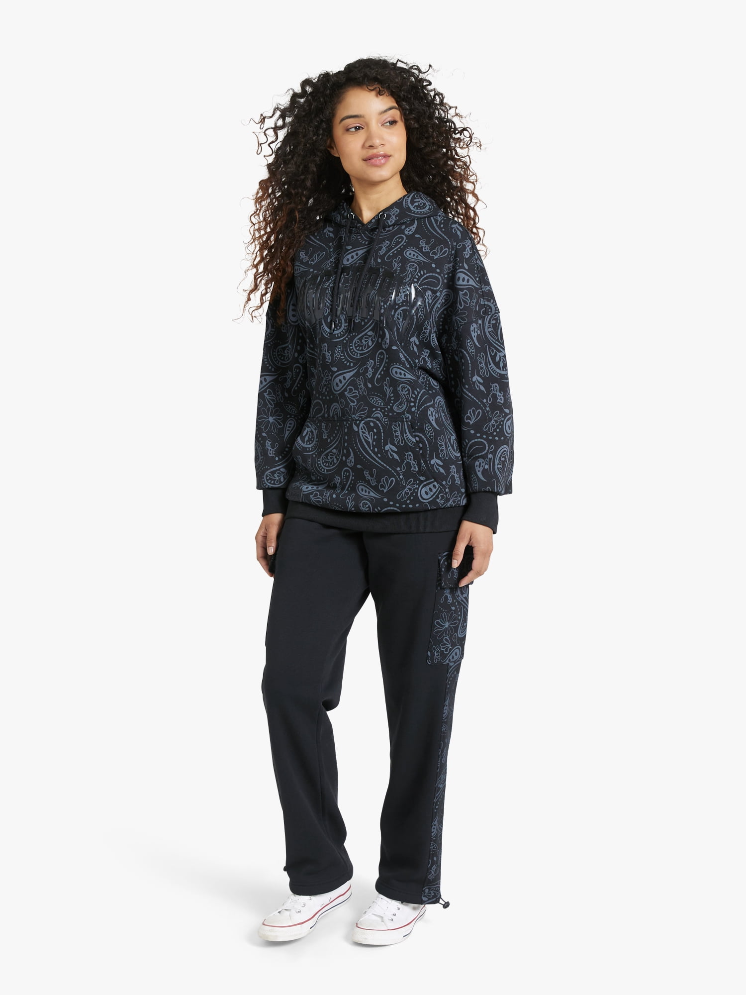 Dogg Supply by Snoop Dogg All-Gender Men's and Women's Paisley Print Fleece Hoodie, Sizes XS - 3XL