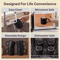 thumbnail image 6 of Onader 4-Pieces Coffee Mugs Set, Water Cups with Large Handle, 12 oz Ceramic Mugs Suitable for Tea Milk Latte, Stain-Resistant & Microwave Safe, Matte Black, 6 of 8