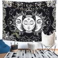 thumbnail image 2 of Tapiz de tarot de sol y luna, tapiz psicodélico, colgante de pared celestial negro, mandala indio, tapices de pared hippie bohemio (sol y luna, 150 cm x 200 cm) kaili Sencillez, 2 of 4