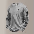 thumbnail image 2 of Mens 4th of July Shirt Christian Print Sweatshirts American Flag Long Sleeve Shirts Casual Crewneck Pullover Patriotic Outfits, 2 of 3