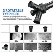 BEBANG Telescope for Adults Astronomy, 80mm Aperture Astronomical Telescope, 3 Rotatable Eyepieces Refractor Telescope with Tripod