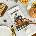 thumbnail image 4 of Buffalo Plaid Bowknot Pumpkin Fall Kitchen Towels Dish Towels, 18x26 Inch Farmhouse Sunflower Thanksgiving Decoration Hand Towels Set of 4, 4 of 6