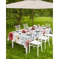 thumbnail image 4 of Fsddascl Colorful Floral Outdoor Tablecloth - 60x120 Inch Rectangle Dining Table Cover, Botanical Garden Flowers Waterproof Outdoor Table Cloth with Umbrella Hole & Zipper for Picnic/Patio/Party, 4 of 7