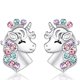 thumbnail image 1 of Pendientes de plata para mujer, hipoalergénicos, pendientes de unicornio de plata esterlina S925, bonitos pendientes de circonita cúbica brillante, joyería de moda, regalos para adolescentes, 1 of 5