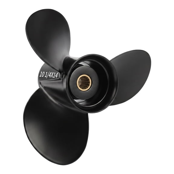 OULEME 10 1/4 x 14 Aluminum Boat Propeller for Johnson/Evinrude Outboard 15-35 HP Motors, 14 Tooth Spline, 3-Blade, RH, 765138