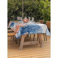 thumbnail image 3 of Outdoor Tablecloth with Umbrella Hole for Patio/Picnic/Party/Camping, Orange Navy Blue Coral Waterproof Table Cloth Rectangle Table Cover Washable, Summer Beach Coastal Ocean Blue Wood (60"x 84"), 3 of 8