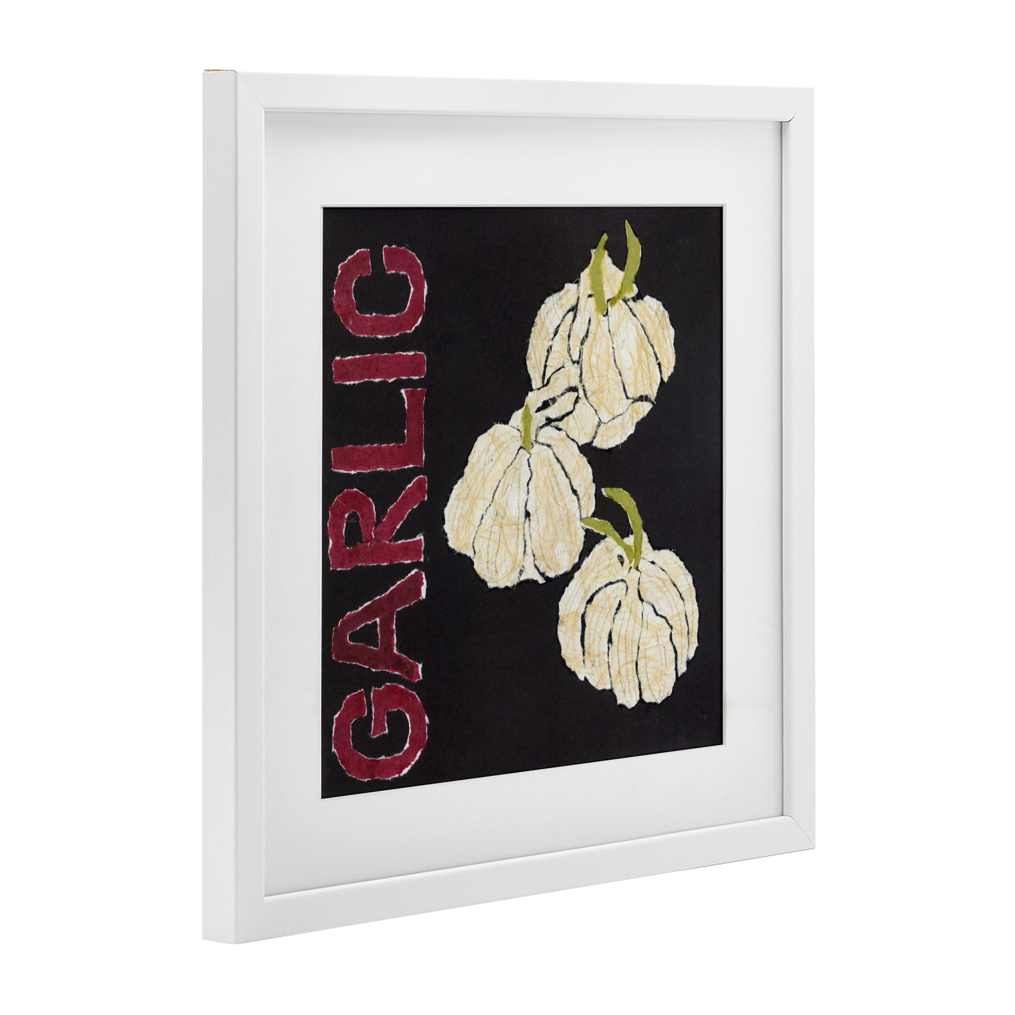 Stupell Industries Garlic Garden Vegetable White Framed Print Under Glass, design by Nancy Overton