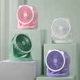 thumbnail image 1 of Mini ventilador de escritorio con luz - Ventilador portátil colgante de 3 velocidades • Recargable USB-C • Batería de 1200mAh • Ventilador de sobremesa y techo ABS para dormitorio, oficina, acampada, 1 of 9