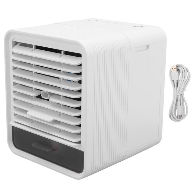 Enfriador de aire evaporativo con lámpara nocturna, humidificador de aire acondicionado de escritorio multifunción para oficina en casa