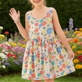 thumbnail image 2 of NAISIBABY Girls Sleeveless Dresses, Crewneck Summer Casual Cute Prints Kids Play Dress Pink Size 10, 2 of 6