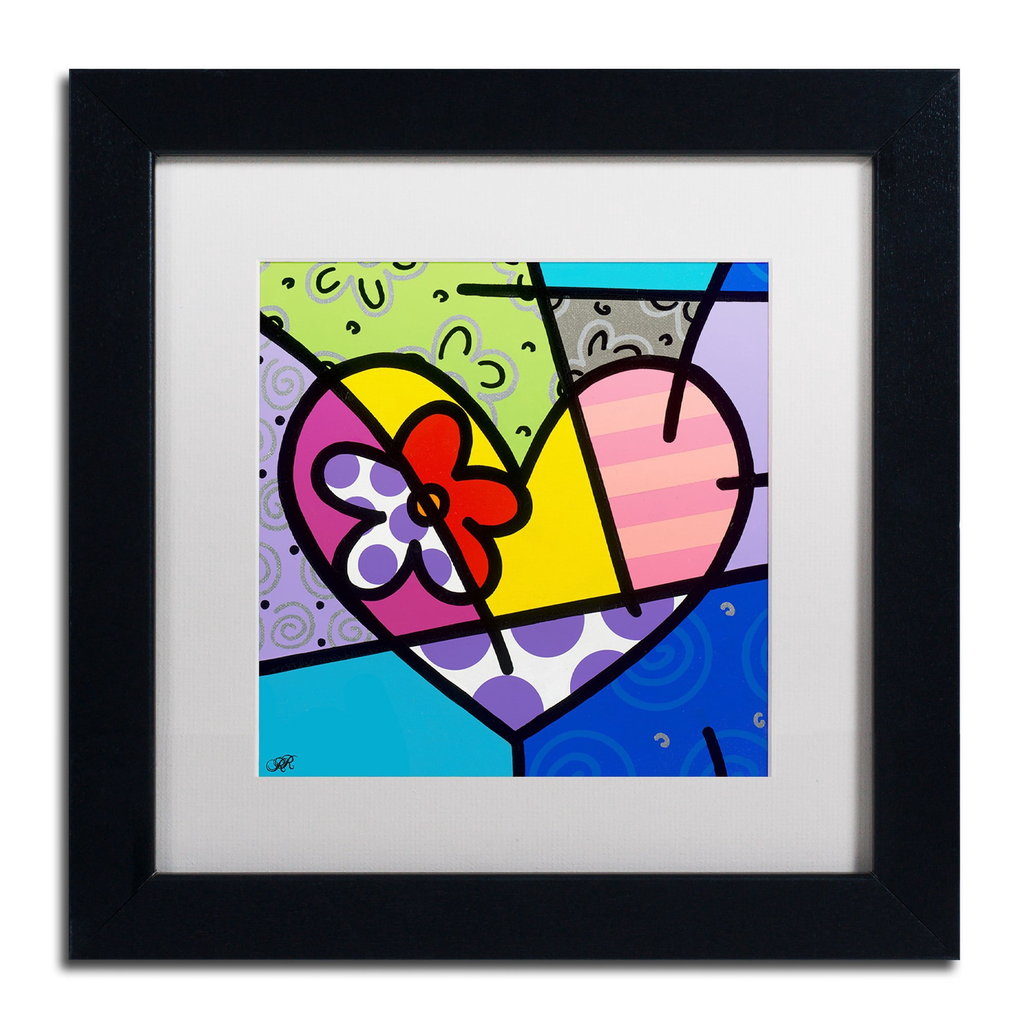 Trademark Fine Art 'Big Heart III' Canvas Art by Roberto Rafael, White Matte, Black Frame
