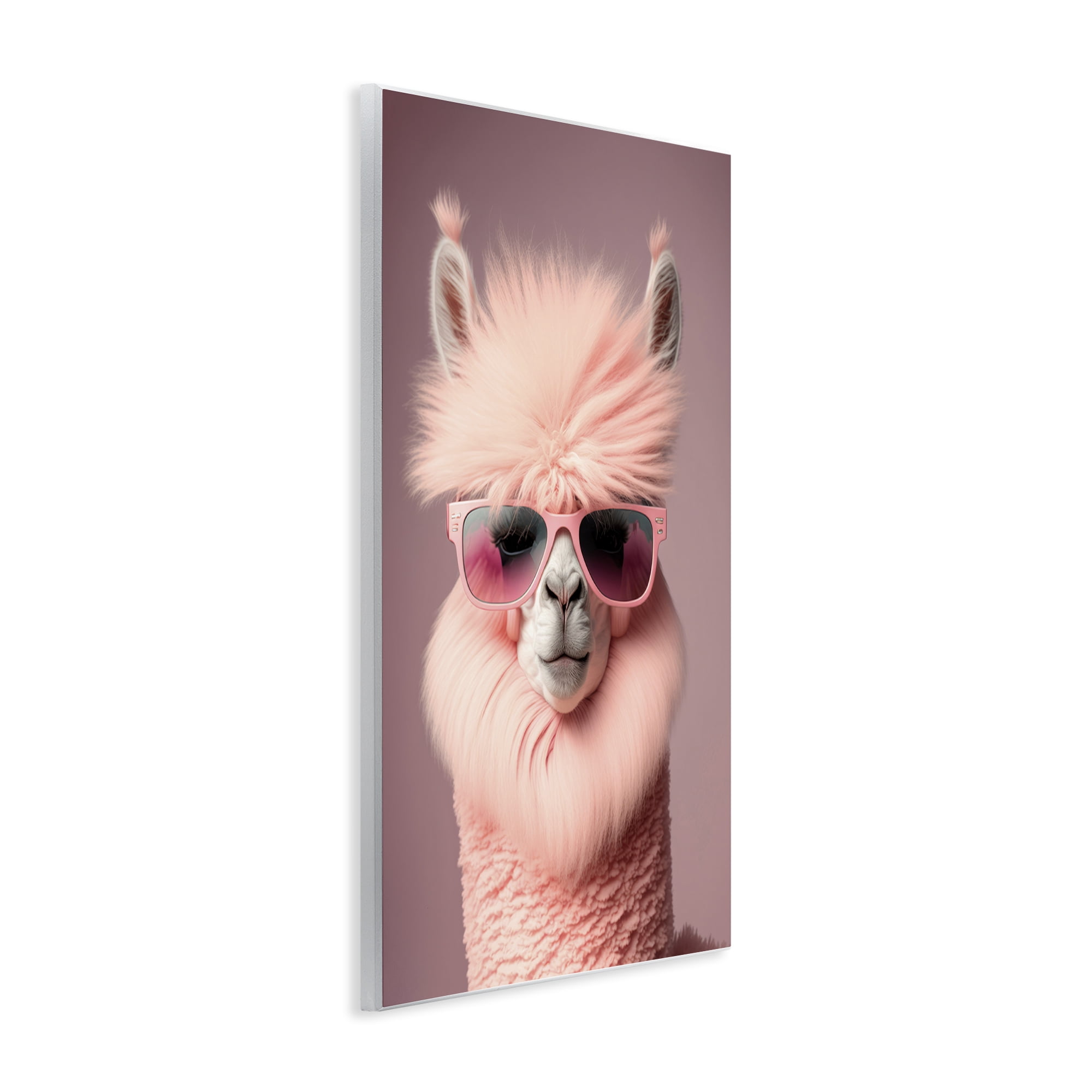 Stupell Industries Fluffy Pink Glam Alpaca Animals & Insects Painting Unframed Art Print Wall Art, 10 x 15