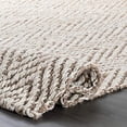 thumbnail image 4 of nuLOOM Handwoven Solid Vania Chevron Jute Area Rug, 3` x 5`, Off White, 4 of 4