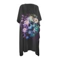 thumbnail image 3 of SCRAWLGOD Skull Floral Print Swimsuit Cover Up Loose Flowy Swimsuit Coverup Long Breathable Summer Beach Cover Up for Women, 3 of 6