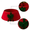 thumbnail image 5 of Lajdalh Quilted Christmas Tree Stand Band  with Bow 22", Christmas Tree Collar, Large Woven Ring Base Cover, Natural Holiday Tree Skirt, Rustic Farmhouse Decoration, Christmas decorations,Red, 5 of 7