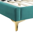 thumbnail image 6 of Tufted Platform Bed Frame, King Size, Velvet, Teal Blue, Modern Contemporary Urban Design, Bedroom Master Guest Suite, 6 of 10