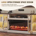 thumbnail image 3 of Sunmthink Farmhouse TV Stand with 36" Fireplace for TVs up to 100", Media Entertainment Center with Adjustable Shelves and Large Storage Cabinets, for Living Room, White, 3 of 7