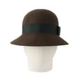thumbnail image 3 of WITHMOONS Wool Felt Fedora Simple Classic Banded Bucket Hat GN61308 (BrownBand), 3 of 5