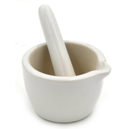 Porcelain Mortar & Pestle, thick walled, Outer dia 70mm (2.75