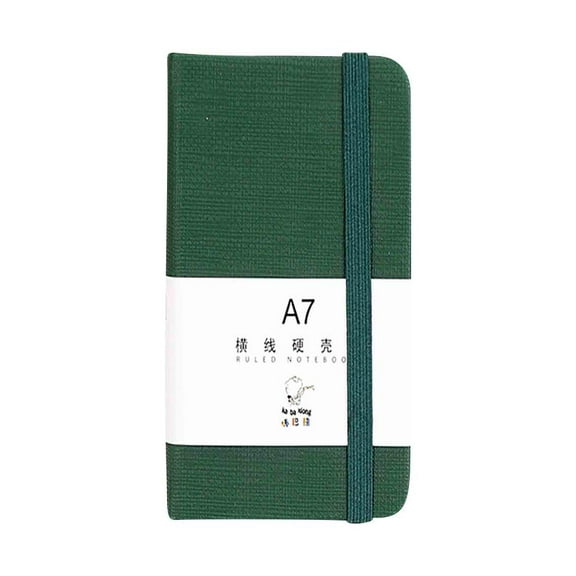 Mouliraty A7 Pocket Notebook for Office and Study, Easy to Carry, Hard Cover, Thick Paper, Green