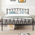 thumbnail image 1 of VECELO Queen Metal Bed Frame, Heavy Duty Platform Bed with Victorian Style Headboard and Footboard, No Box Spring Needed, Black, 1 of 7