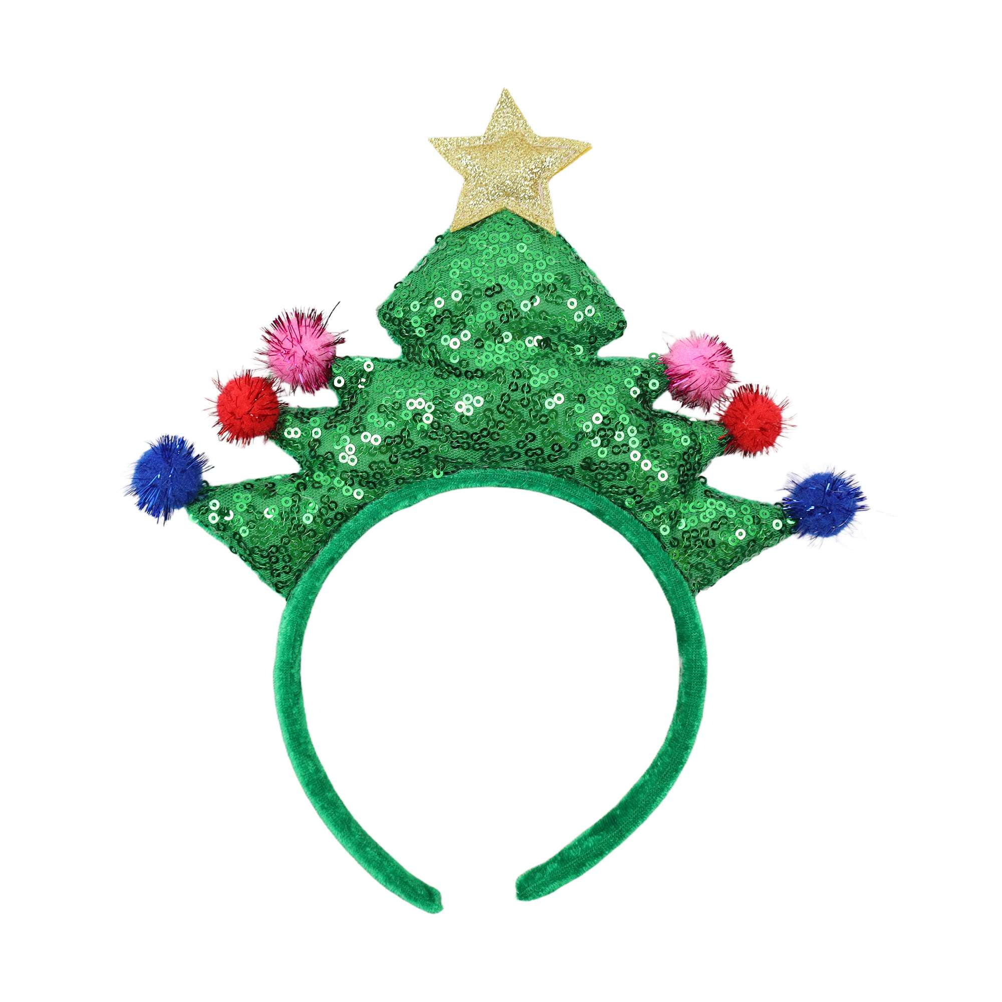 Holiday time big tree headband,9 inch height,green colour