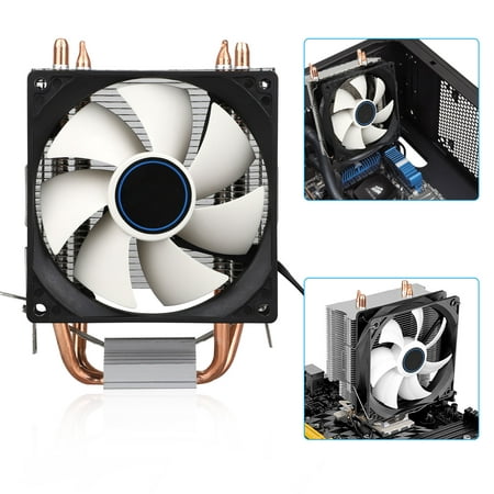 TSV CPU Air Cooler with 4 Heatpipes, 90mm Fan and Blue LED for Intel/AMD