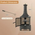 thumbnail image 3 of Costway Foyer Extérieur 30 Pouces Chiminea 2 en 1 Cheminée en Métal à Bois avec Grill, 3 of 10