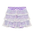 thumbnail image 5 of iixpin Kids Girls 2 Piece Jazz Latin Salsa Cha Cha Ballroom Performance Outfits Sequin Crop Top with Skirt Set Light Purple 12, 5 of 7