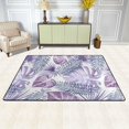 thumbnail image 2 of SKYSONIC 36x24in Summer Palm Leaves Purple Area Rug, Exotic Tropical Watercolor Non-Slip Floor Carpet for Indoor Living Dining Room Bedroom, 2 of 7