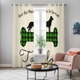 thumbnail image 4 of Green Black Buffalo Checkered Kitchen Curtains Window Panels, Bones Cute Dogs Pets Insulated Window Treatment Curtain, Grommet Curtains for Bedroom/Living Room/Bathroom, 2 Piece 42"Wx84"L, 4 of 8