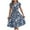 Navy, variant on Lolmot Dresses for Women, Womens Summer Elegant Printed Short Sleeve Waistband Large Hem Pleated Dress