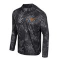 thumbnail image 2 of Men's Colosseum Black Texas Longhorns Palms Printed Lightweight Quarter-Zip Hooded Top, 2 of 3