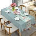 thumbnail image 2 of Happy Easter Cotton Linen Table Runners Vintage Farm Trucks Colorful Eggs Dresser Scarf Non-Slip Green Gingham Plaid Pattern Tablecloth for Farmhouse Home Dining,Spring Holiday 13x90 in, 2 of 6