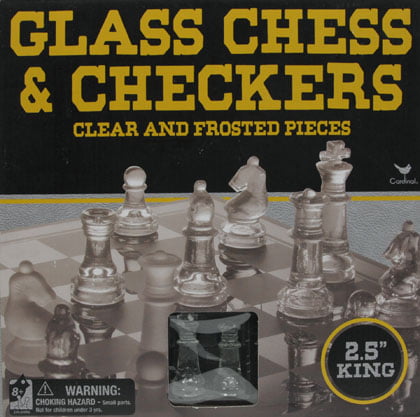 Cardinal Classic Glass Chess and Checkers Set With Board for sale online 