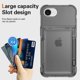 thumbnail image 5 of For iPhone 16e Clear Case PC + TPU Phone Cover Card Holder Kickstand - Transparent, 5 of 5