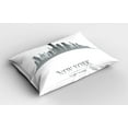 thumbnail image 2 of American Pillow Sham New York City Silhouette with Statue of Liberty Famous Town USA Monument Image, Decorative Standard Size Printed Pillowcase, 26 X 20 Inches, Grey White, by Ambesonne, 2 of 2