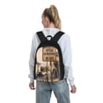 thumbnail image 7 of Lsque Rustic French Signpost Pattern Adult Backpack – Durable & Lightweight PU Canvas Storage Bag , 15” Laptop Compartment, and Multiple Pockets, 7 of 7