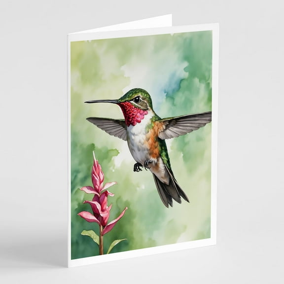 Carolines Treasures DAC7425GCA7P 5 x 7 in. Calliope Hummingbird Greeting Cards - Pack of 8