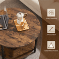 thumbnail image 5 of Alden Design 2 Layer Round Coffee Table with Metal Frame, Rustic Brown, 5 of 9