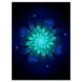 thumbnail image 2 of Fleur Fractale Bleue N Turquoise - Impression sur Toile d'Art Floral, 2 of 3