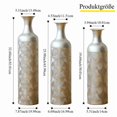 thumbnail image 6 of CQSXDA Decorative Metal Vases Set of 3 Tall with Textured Pattern for Modern Home Decor, Flower Vases for Living Room, Silver, 6 of 13