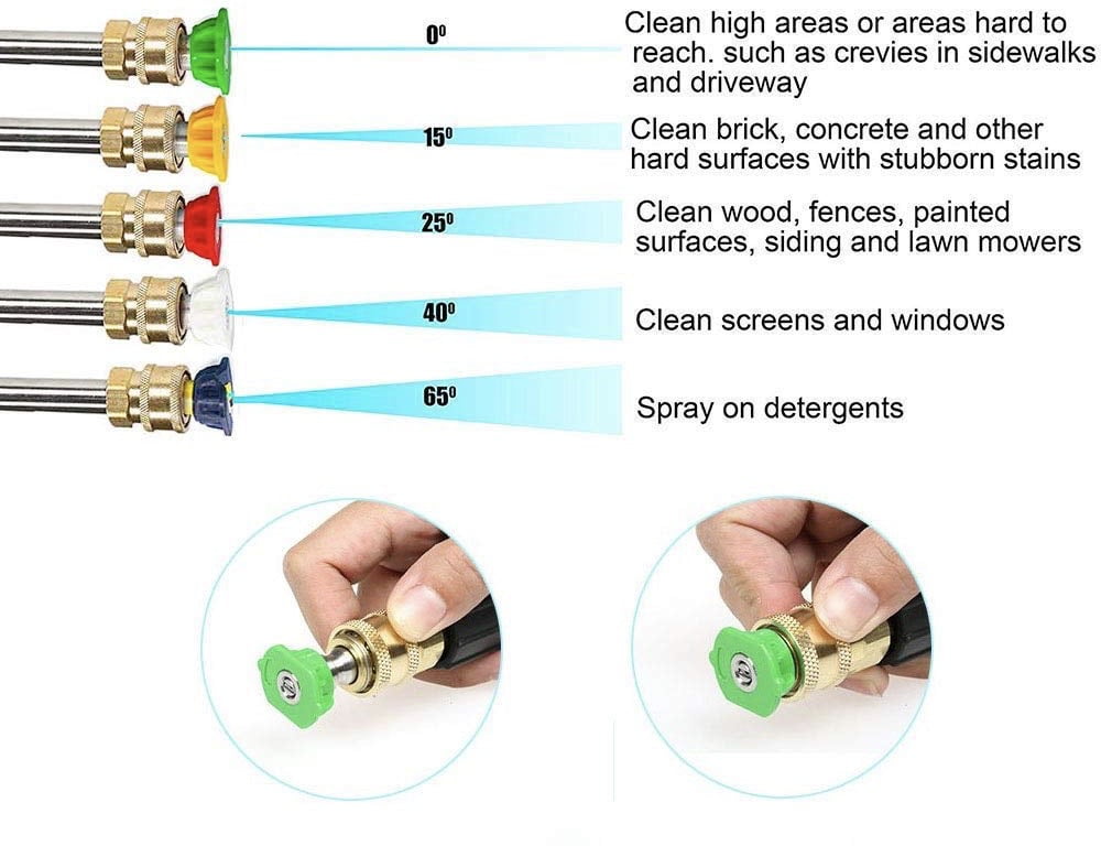 Gasoline High Pressure Washer Gun Wand Lance Nozzle Hose Kit
