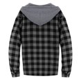 thumbnail image 4 of Men's Fashion Trend Checkered Hooded Sportswear, Casual Long Sleeve Sweatshirt, Street Style Top for Urban Outings, Christmas, Fall Winter, Stylish Daily Wear,Dark Gray,2XL, 4 of 7