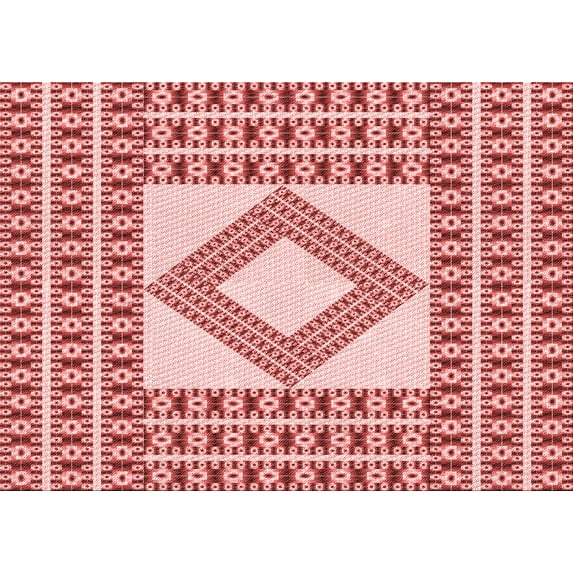 Ahgly Company Indoor Rectangle Patterned Baby Pink Area Rugs, 4' x 6'