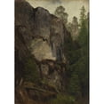 thumbnail image 2 of August Cappelen 11x14 Black Ornate Wood Framed Double Matted Museum Art Print Titled: Study of a Ravine (1851), 2 of 5