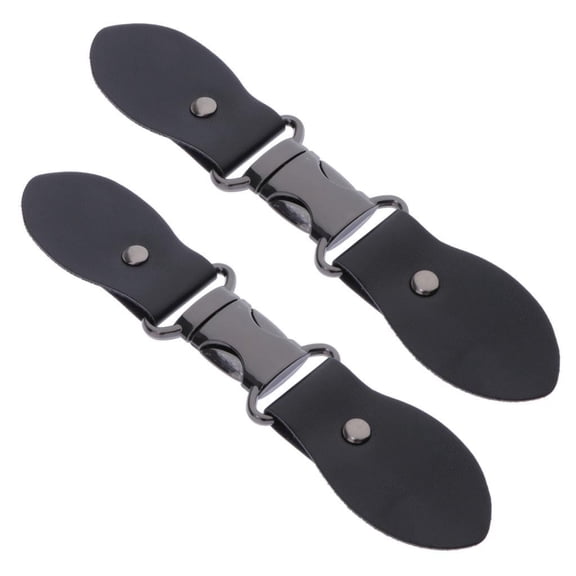 Set of 2 PU Leather Toggle Buttons Insert Buckle For Overcoat Coat Jacket Duffle Sweater DIY Sewing Accessories Crafts Black