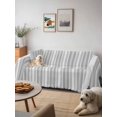 thumbnail image 6 of Gray Stripes Couch Cover for 2 Cushion Sofa, Vintage Minimalist Lines Texture Washable Loveseat Sofa Covers Slipcover for Sectional Sofas L-Shaped, Couch Throw Cover 71"x118", 6 of 9